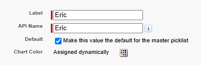 how to set default value in custom picklist salesforce